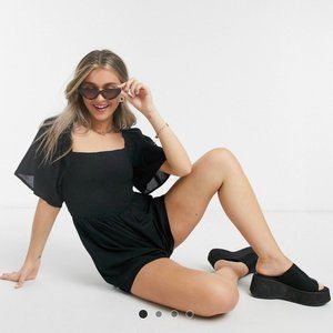 NWT Influence Shirred Bust Romper in Black US 8